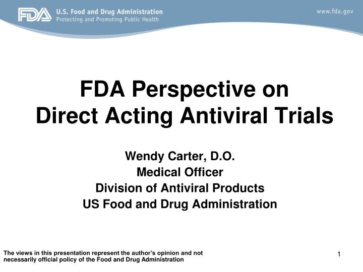 fda perspective on direct acting antiviral trials