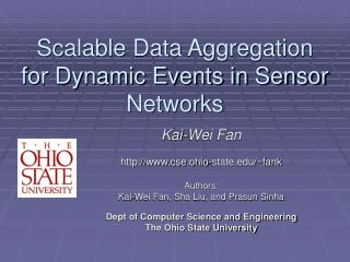 Scalable Data Aggregation for Dynamic Events in Sensor Networks
