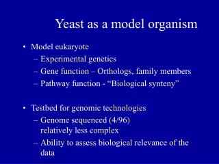 Yeast as a model organism