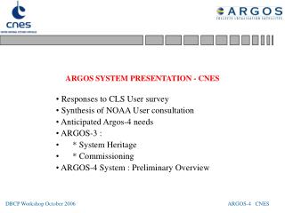 ARGOS SYSTEM PRESENTATION - CNES