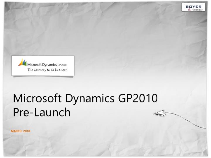 microsoft dynamics gp2010 pre launch