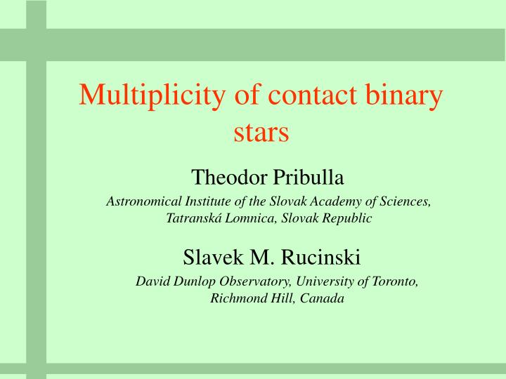 multiplicity of contact binary stars