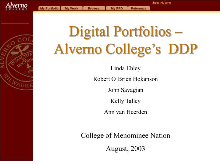 digital portfolios alverno college s ddp