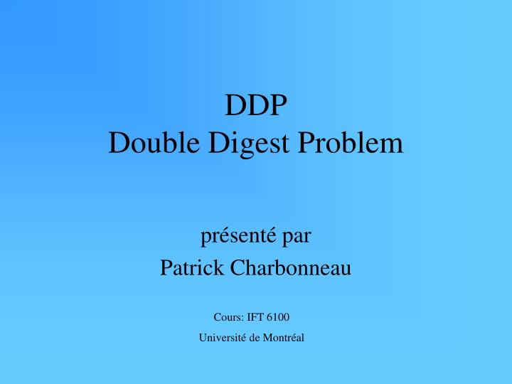 ddp double digest problem