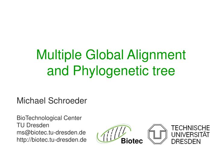 multiple global alignment and phylogenetic tree