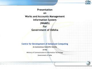 Presentation on Works and Accounts Management Information System (WAMIS) For