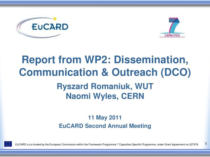 report from wp2 dissemination communication outreach dco