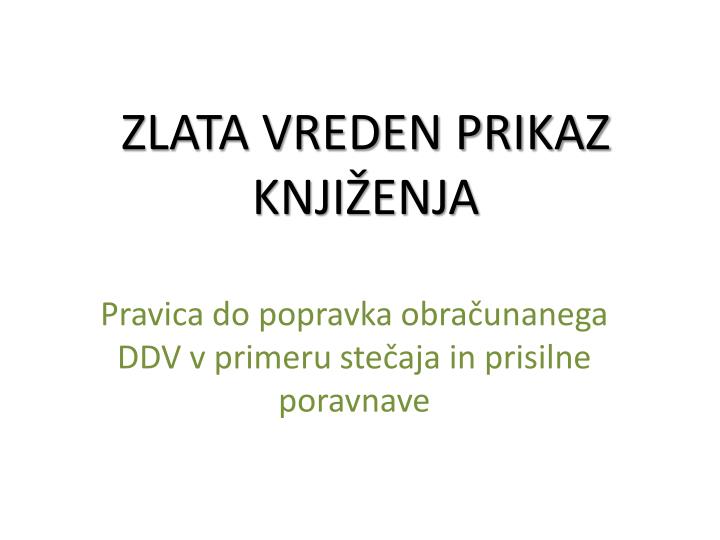 zlata vreden prikaz knji enja