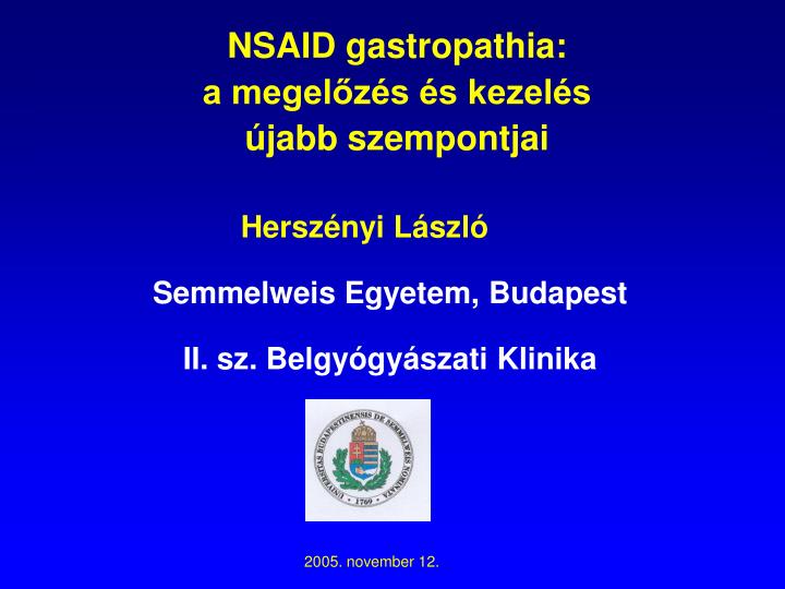 nsaid gastropathia a megel z s s kezel s jabb szempontjai