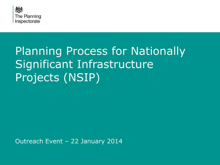 planning process for nationally significant infrastructure projects nsip