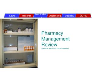 Pharmacy Management Review (for those who do not come to training)