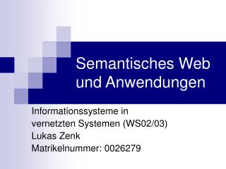semantisches web und anwendungen