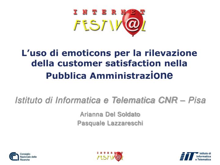 l uso di emoticons per la rilevazione della customer satisfaction nella pubblica amministraz ione