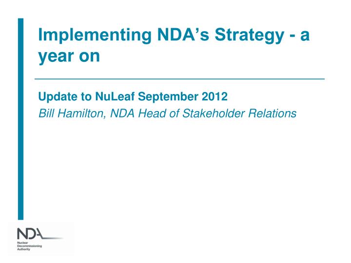 implementing nda s strategy a year on