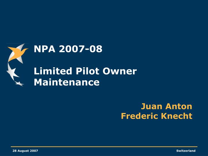 npa 2007 08 limited pilot owner maintenance