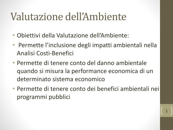 valutazione dell ambiente