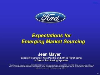 Expectations for Emerging Market Sourcing