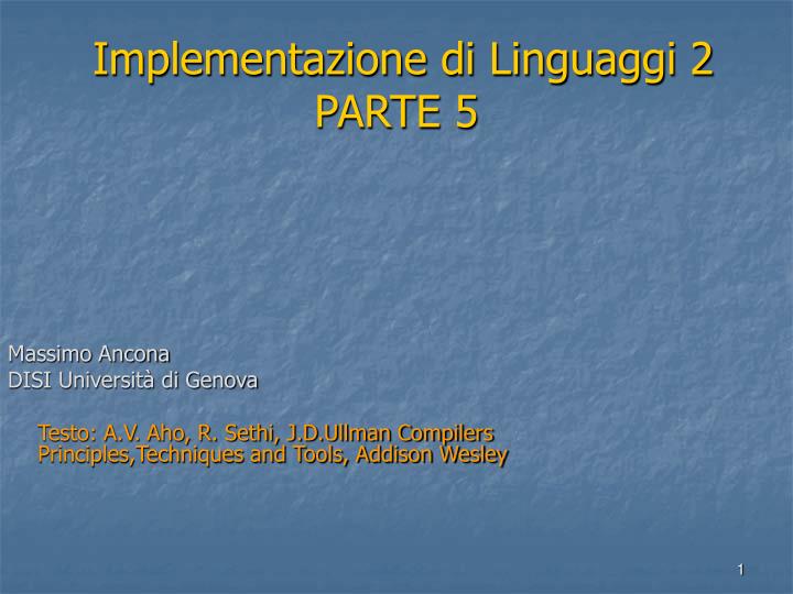 implementazione di linguaggi 2 parte 5