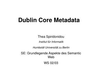 dublin core metadata
