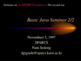 Basic Java Seminar 2/2