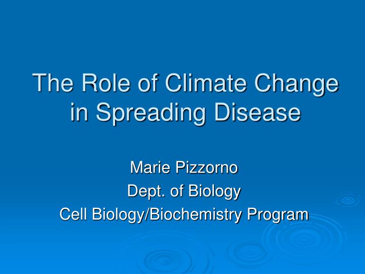 the role of climate change in spreading disease