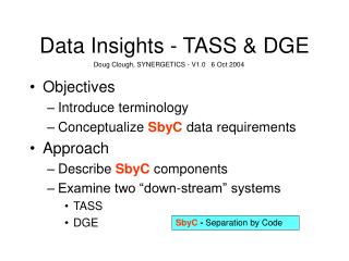 Data Insights - TASS &amp; DGE