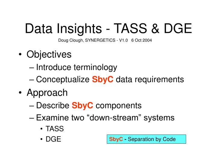 data insights tass dge