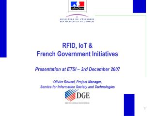 RFID, IoT &amp; French Government Initiatives
