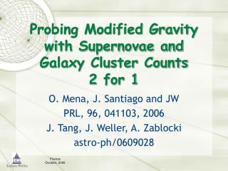 Probing Modified Gravity with Supernovae and Galaxy Cluster Counts 2 for 1