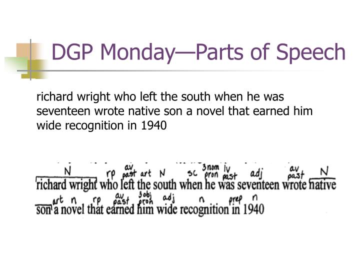 dgp monday parts of speech