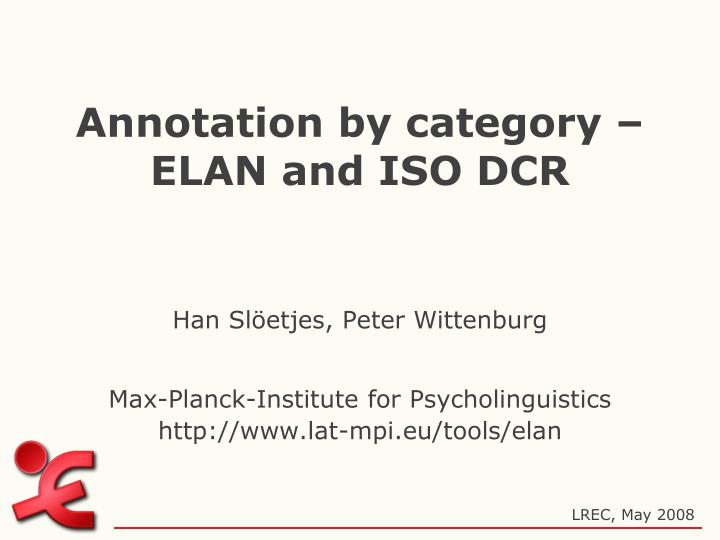 annotation by category elan and iso dcr