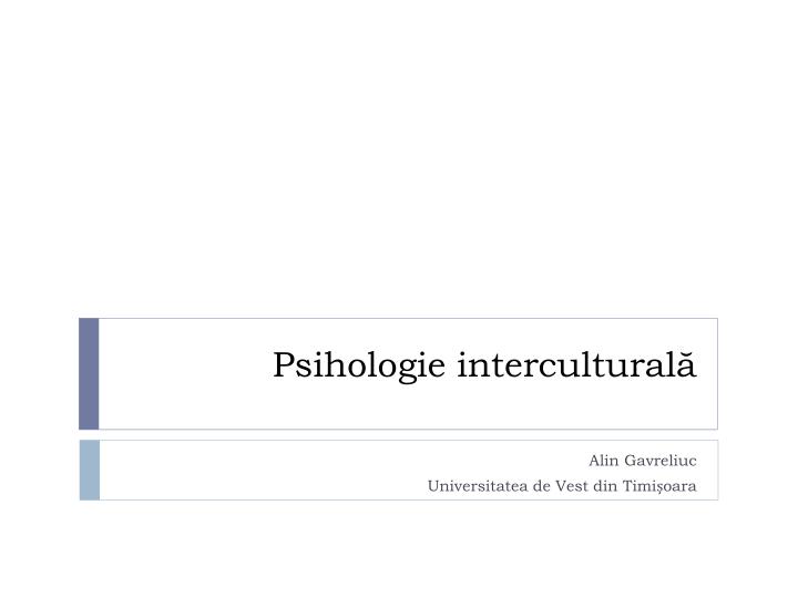 psihologie intercultural