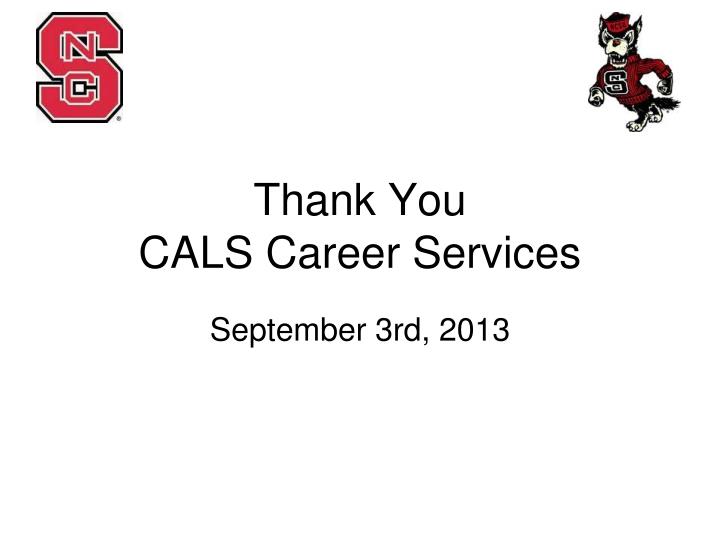 thank you cals career services