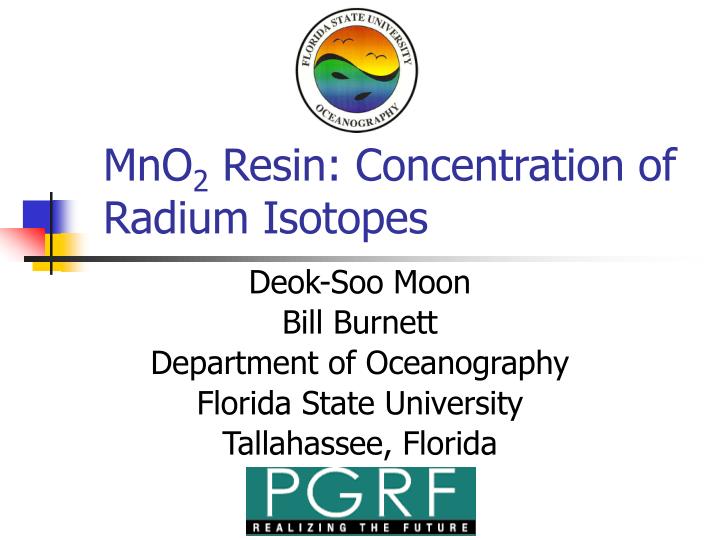 mno 2 resin concentration of radium isotopes