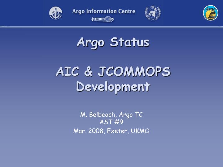 argo status aic jcommops development