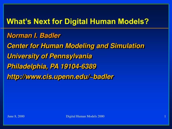 what s next for digital human models