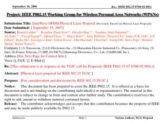 Project: IEEE P802.15 Working Group for Wireless Personal Area Networks (WPANs)