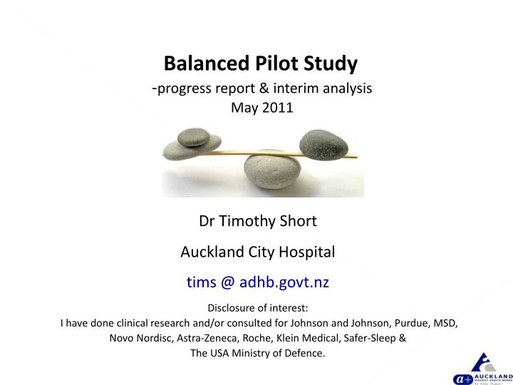 balanced pilot study progress report interim analysis may 2011