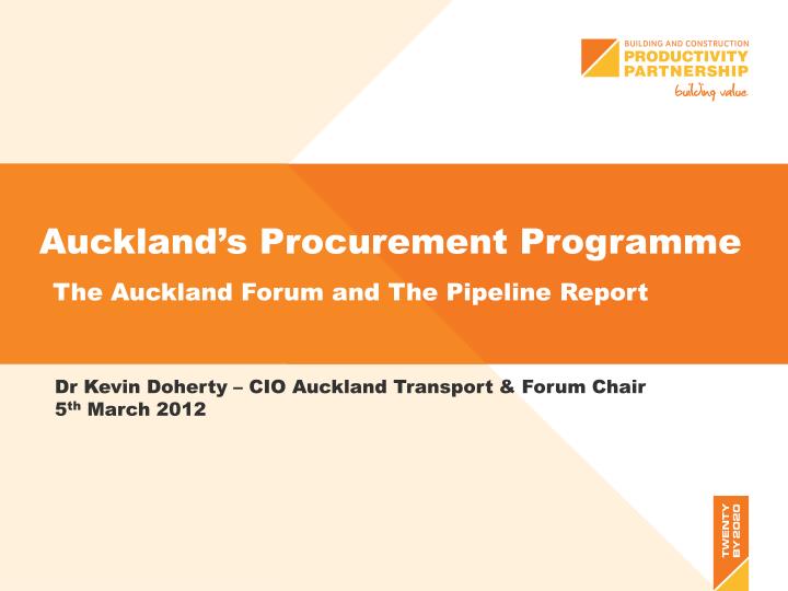auckland s procurement programme