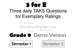 Three daily TAKS Questions for Exemplary Ratings