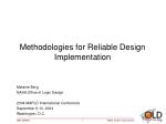 Methodologies for Reliable Design Implementation - slide 1