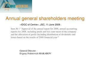 Annual general shareholders meeting