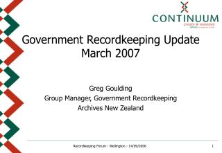 Government Recordkeeping Update March 2007