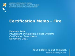 Certification Memo - Fire