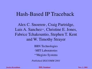Hash-Based IP Traceback