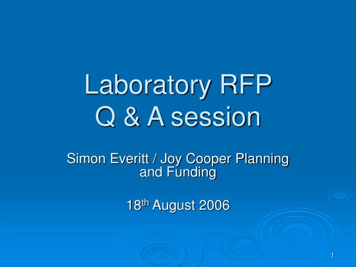 laboratory rfp q a session
