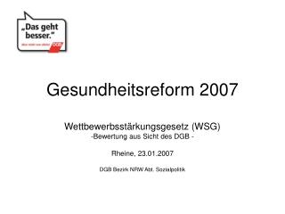 gesundheitsreform 2007