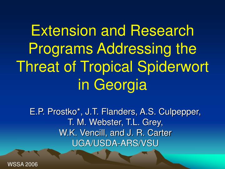 extension and research programs addressing the threat of tropical spiderwort in georgia