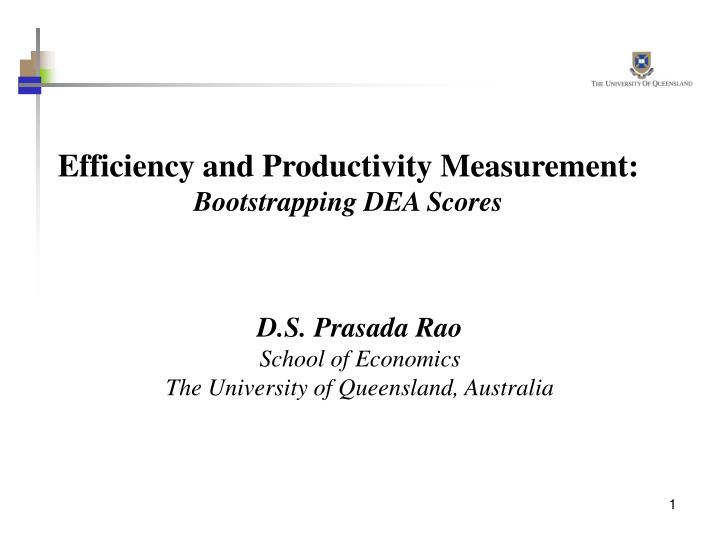efficiency and productivity measurement bootstrapping dea scores