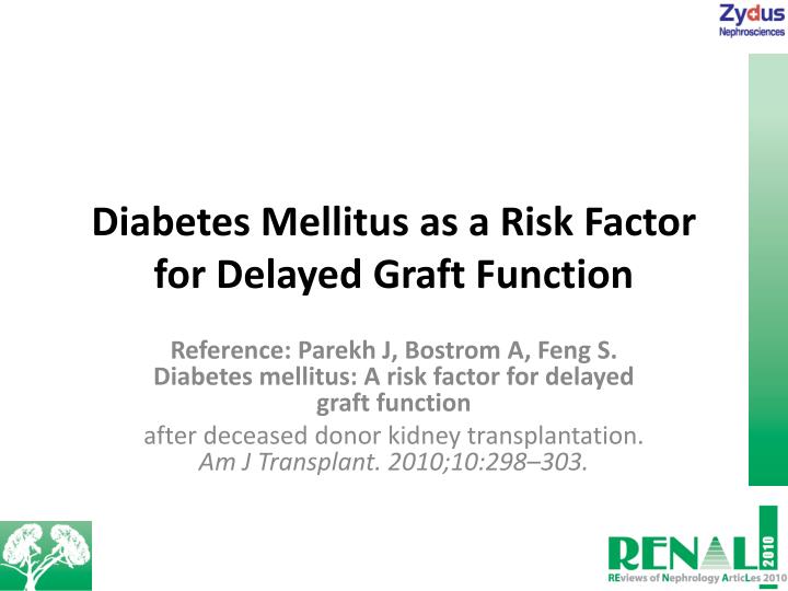 diabetes mellitus as a risk factor for delayed graft function